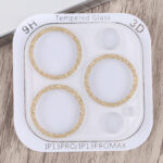 For iPhone 13 Pro / 13 Pro Max Glitter Ring Tempered Glass Camera Lens Film (Gold)