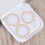 For iPhone 13 Pro / 13 Pro Max Glitter Ring Tempered Glass Camera Lens Film (Gold)