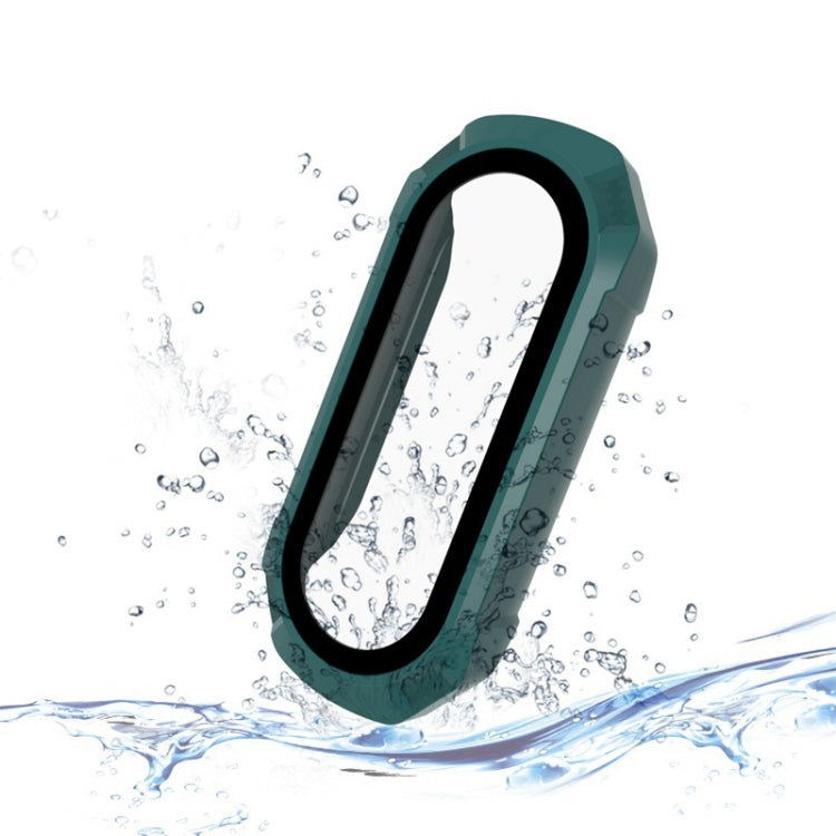 For Xiaomi Mi Band 6 / 5 / 4 / 3 PC + Tempered Glass Watch Case(Pine Needle Green)