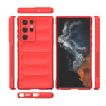 For Samsung Galaxy S22 Ultra 5G Magic Shield TPU + Flannel Phone Case(Red)