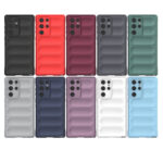 For Samsung Galaxy S22 Ultra 5G Magic Shield TPU + Flannel Phone Case(Wine Red)