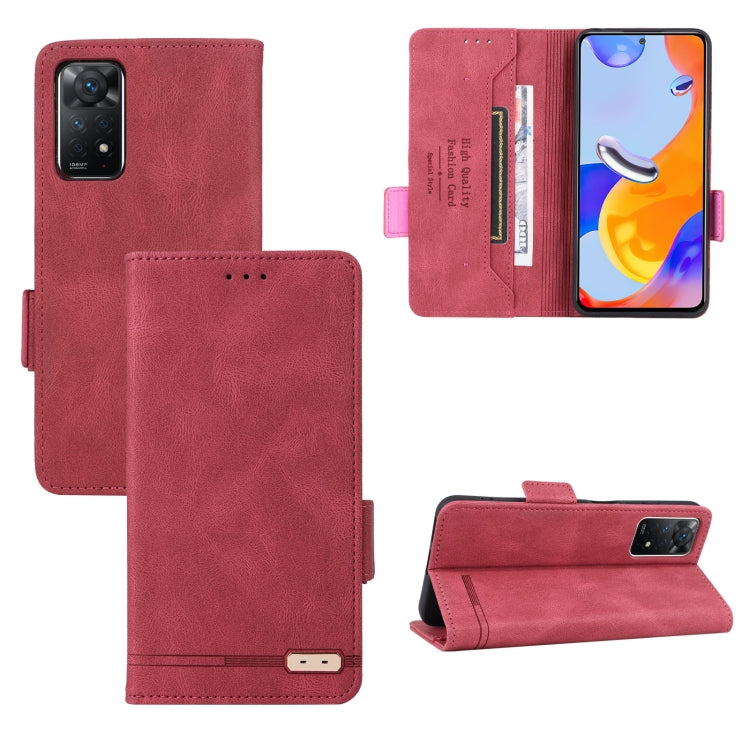 For Xiaomi Redmi Note 11 Pro 5G Magnetic Clasp Flip Leather Phone Case(Red)