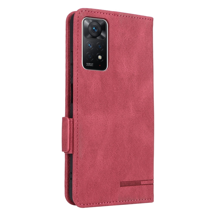 For Xiaomi Redmi Note 11 Pro 5G Magnetic Clasp Flip Leather Phone Case(Red)