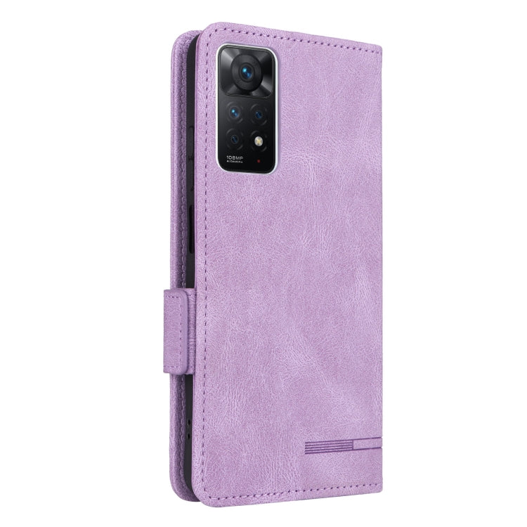 For Xiaomi Redmi Note 11 Pro 5G Magnetic Clasp Flip Leather Phone Case(Purple)