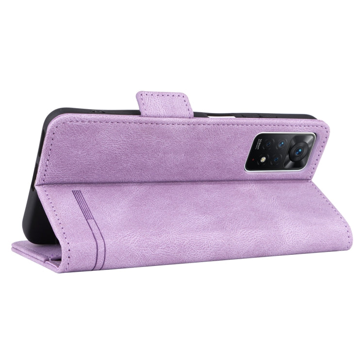 For Xiaomi Redmi Note 11 Pro 5G Magnetic Clasp Flip Leather Phone Case(Purple)