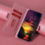 For Samsung Galaxy S20 Twill Texture Side Button Leather Phone Case(Pink)