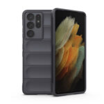 For Samsung Galaxy S21 Ultra  5G Magic Shield TPU + Flannel Phone Case(Dark Grey)