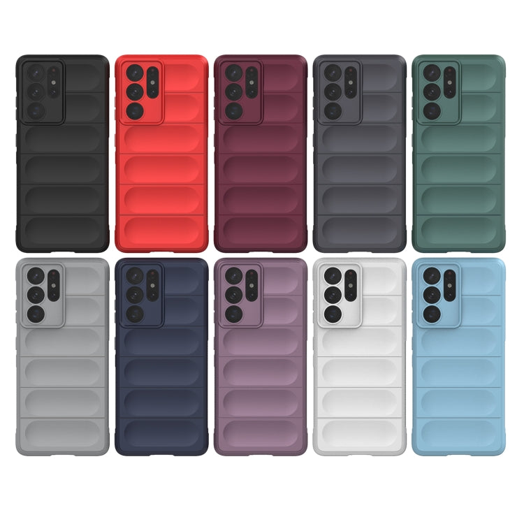 For Samsung Galaxy S21 Ultra  5G Magic Shield TPU + Flannel Phone Case(Dark Grey)