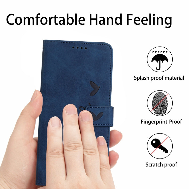 For Samsung Galaxy S20 Skin Feel Heart Pattern Leather Phone Case(Blue)