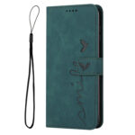 For Samsung Galaxy S20 Skin Feel Heart Pattern Leather Phone Case(Green)