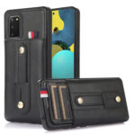 For Samsung Galaxy S20 Wristband Kickstand Wallet Leather Phone Case(Black)