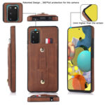 For Samsung Galaxy S20 Wristband Kickstand Wallet Leather Phone Case(Brown)