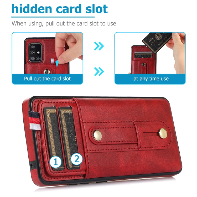 For Samsung Galaxy S20 Wristband Kickstand Wallet Leather Phone Case(Red)