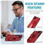 For Samsung Galaxy S20 Wristband Kickstand Wallet Leather Phone Case(Red)