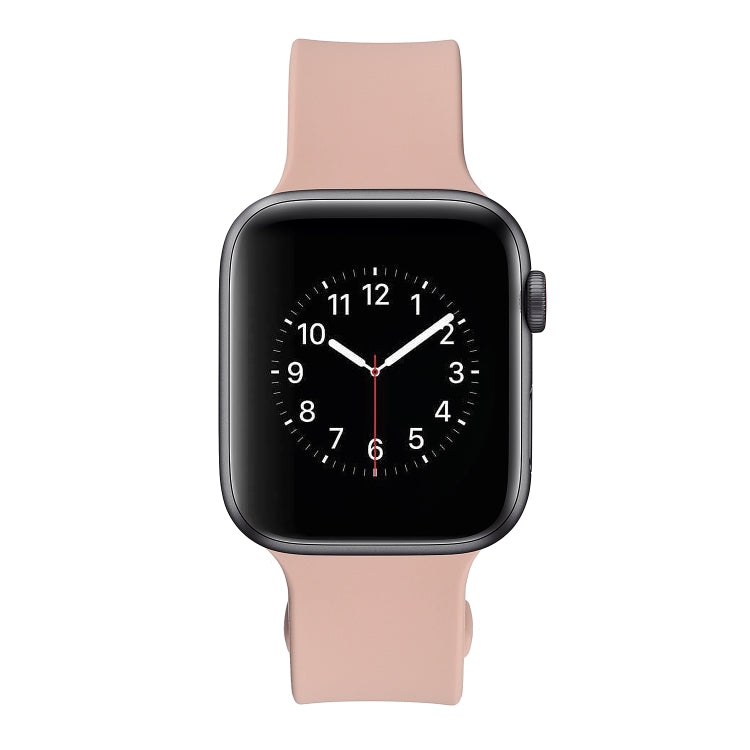 Square Buckle Silicone Watch Band For Apple Watch Series 8&7 41mm / SE 2&6&SE&5&4 40mm / 3&2&1 38mm(Pink)