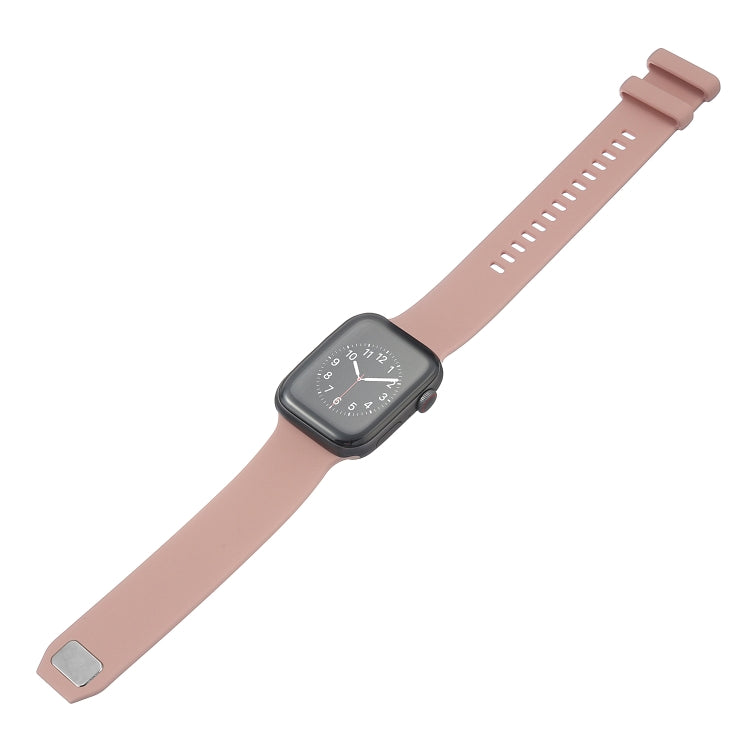 Square Buckle Silicone Watch Band For Apple Watch Series 8&7 41mm / SE 2&6&SE&5&4 40mm / 3&2&1 38mm(Pink)