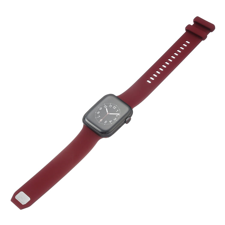 Square Buckle Silicone Watch Band For Apple Watch Series 8&7 41mm / SE 2&6&SE&5&4 40mm / 3&2&1 38mm(Red)