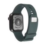 Square Buckle Silicone Watch Band For Apple Watch Series 8&7 41mm / SE 2&6&SE&5&4 40mm / 3&2&1 38mm(Dark Green)