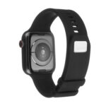 Square Buckle Silicone Watch Band For Apple Watch Series 8&7 41mm / SE 2&6&SE&5&4 40mm / 3&2&1 38mm(Black)