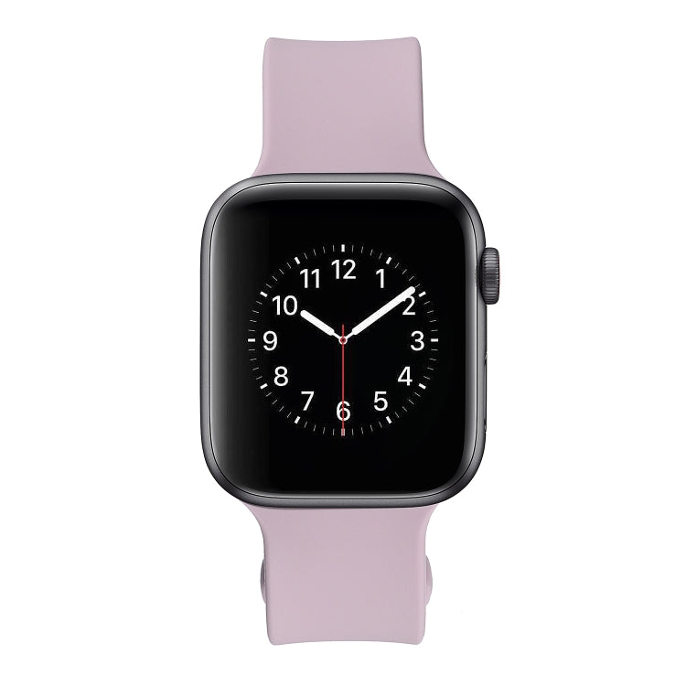 Square Buckle Silicone Watch Band For Apple Watch Ultra 49mm / Series 8&7 45mm / SE 2&6&SE&5&4 44mm / 3&2&1 42mm(Purple)