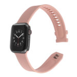 Square Buckle Silicone Watch Band For Apple Watch Ultra 49mm / Series 8&7 45mm / SE 2&6&SE&5&4 44mm / 3&2&1 42mm(Pink)