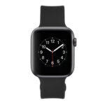 Square Buckle Silicone Watch Band For Apple Watch Ultra 49mm / Series 8&7 45mm / SE 2&6&SE&5&4 44mm / 3&2&1 42mm(Black)