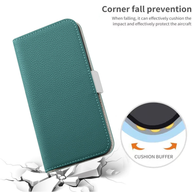 For Samsung Galaxy S20 Candy Color Litchi Texture Leather Phone Case(Dark Green)