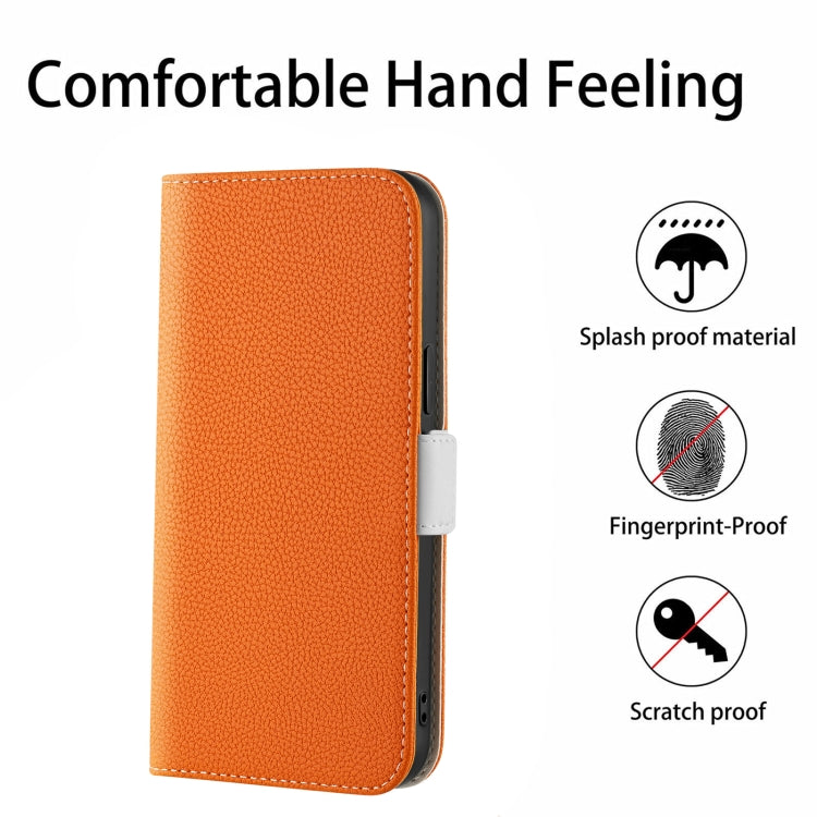 For Samsung Galaxy S20 Candy Color Litchi Texture Leather Phone Case(Orange)