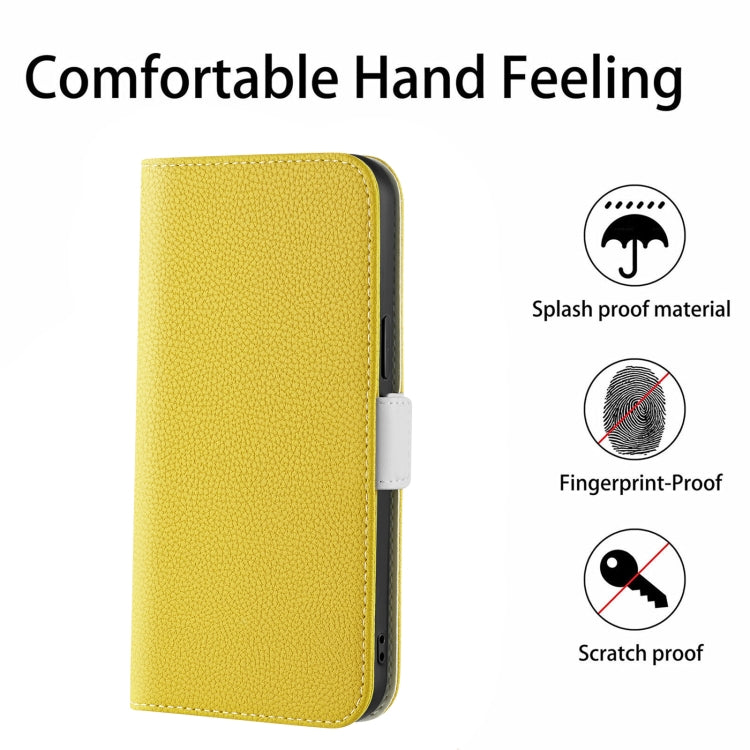 For Samsung Galaxy S20 Candy Color Litchi Texture Leather Phone Case(Yellow)