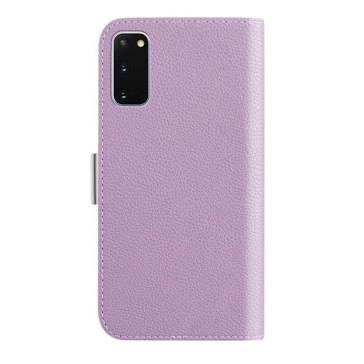 For Samsung Galaxy S20 Candy Color Litchi Texture Leather Phone Case(Light Purple)