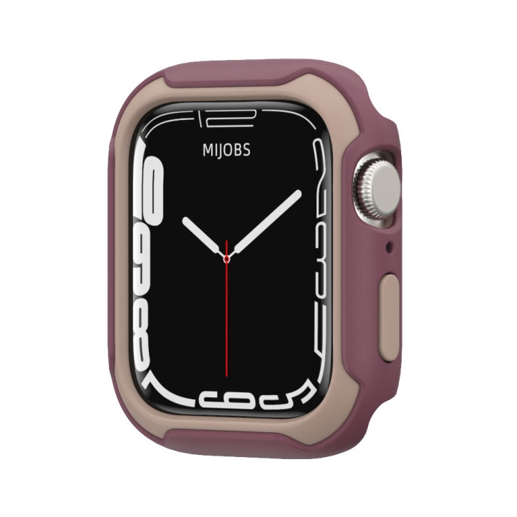 Detachable Two-color Watch Case For Apple Watch Series 8 / 7 41mm / 6&SE&5&4 40mm(Wine Red Light Apricot)