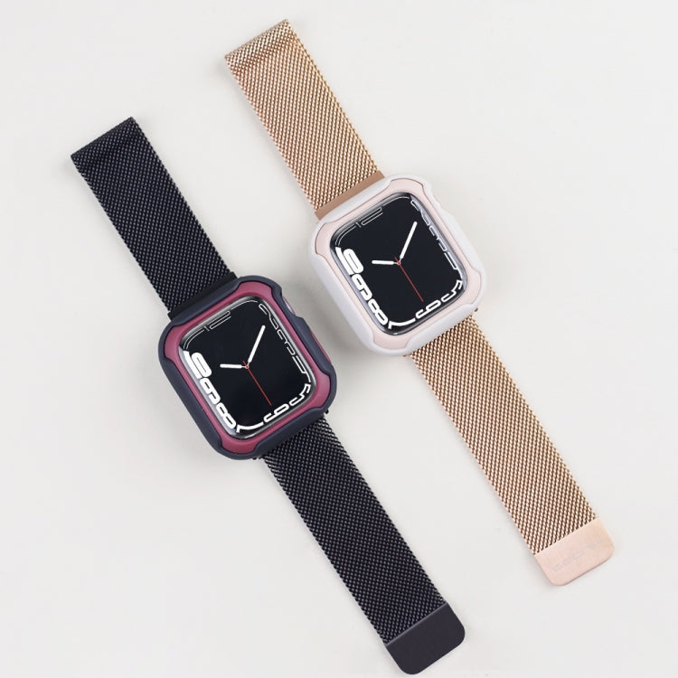 Detachable Two-color Watch Case For Apple Watch Series 8 / 7 41mm / 6&SE&5&4 40mm(Black Midnight Blue)