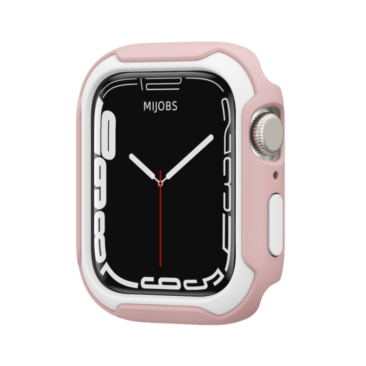 Detachable Two-color Watch Case For Apple Watch Series 8 / 7 45mm / 6&SE&5&4 44mm(Pink White)