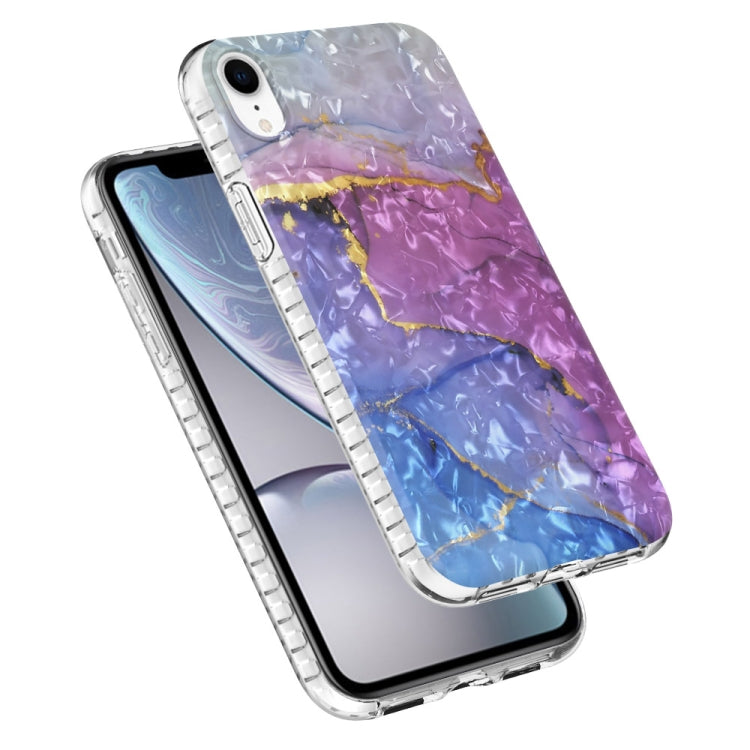 For iPhone XR 2.0mm Airbag Shockproof TPU Phone Case(Blue Purple Marble)