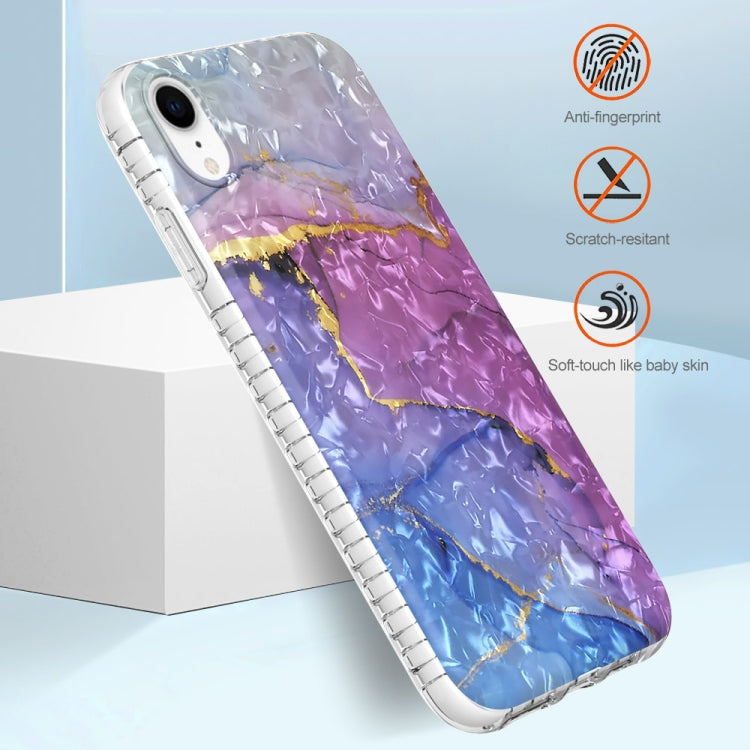 For iPhone XR 2.0mm Airbag Shockproof TPU Phone Case(Blue Purple Marble)