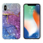 For iPhone X / XS 2.0mm Airbag Shockproof TPU Phone Case(Blue Purple Marble)