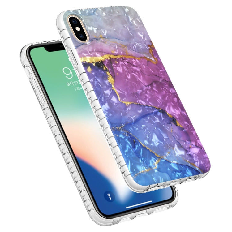 For iPhone X / XS 2.0mm Airbag Shockproof TPU Phone Case(Blue Purple Marble)