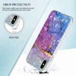 For iPhone X / XS 2.0mm Airbag Shockproof TPU Phone Case(Blue Purple Marble)