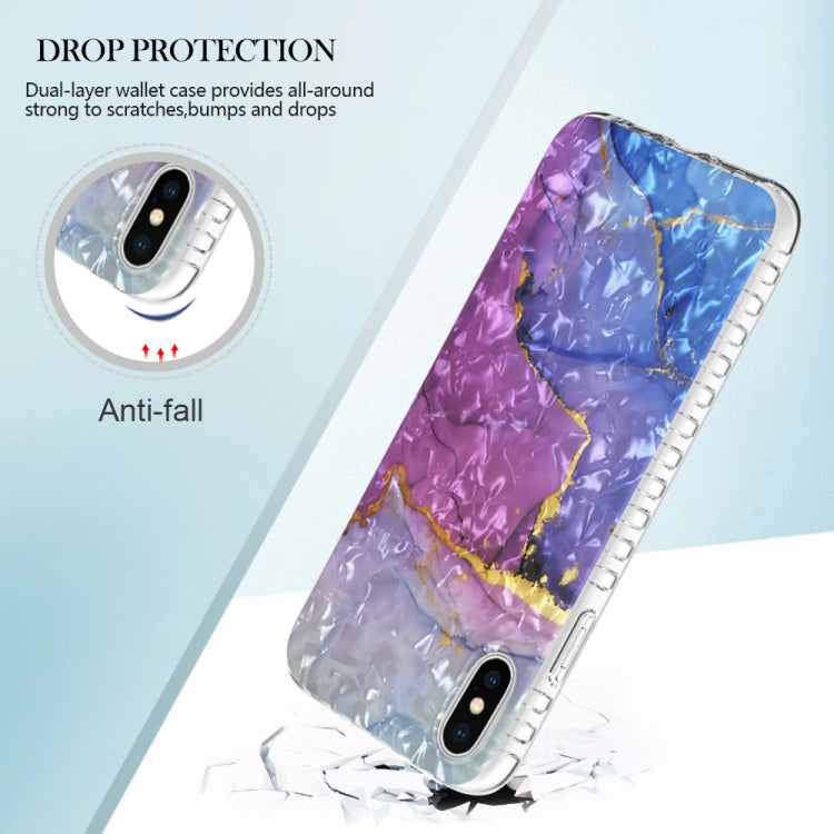 For iPhone X / XS 2.0mm Airbag Shockproof TPU Phone Case(Blue Purple Marble)