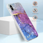 For iPhone X / XS 2.0mm Airbag Shockproof TPU Phone Case(Blue Purple Marble)