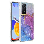 For Xiaomi Redmi Note 11 Pro 4G 5G International Edition / Note 11 Pro+ Indian Version 2.0mm Airbag Shockproof TPU Phone Case(Blue Purple Marble)