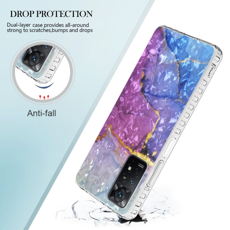 For Xiaomi Redmi Note 11 Pro 4G 5G International Edition / Note 11 Pro+ Indian Version 2.0mm Airbag Shockproof TPU Phone Case(Blue Purple Marble)