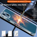 For iPhone 14 Plus 0.4mm Ultra-thin Transparent Crystal Diamond Tempered Glass Phone Case