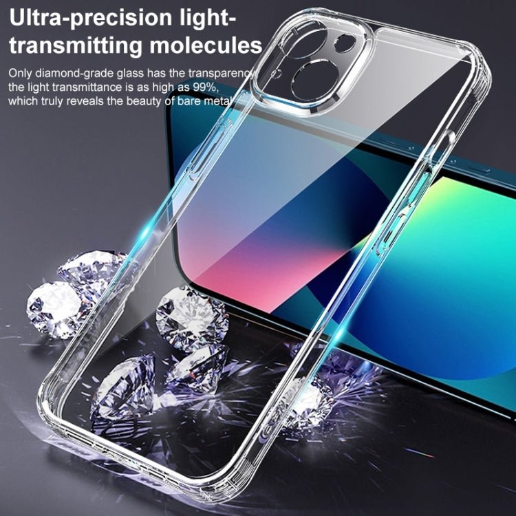 For iPhone 14 Plus 0.4mm Ultra-thin Transparent Crystal Diamond Tempered Glass Phone Case