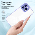 For iPhone 12 Pro Max 3 in 1 Clear TPU Color PC Frame Phone Case(Purple)