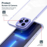 For iPhone 11 Pro Max 3 in 1 Clear TPU Color PC Frame Phone Case (Purple)