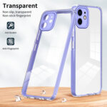 For iPhone 11 3 in 1 Clear TPU Color PC Frame Phone Case (Purple)