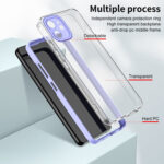 For iPhone 11 3 in 1 Clear TPU Color PC Frame Phone Case (Purple)