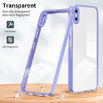 For iPhone X / XS 3 in 1 Clear TPU Color PC Frame Phone Case(Purple)