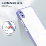 For iPhone X / XS 3 in 1 Clear TPU Color PC Frame Phone Case(Purple)